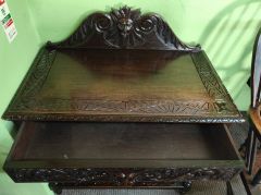 Victorian oak side table Thumbnail 4