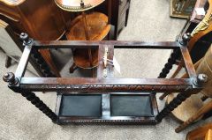 Victorian oak stick stand Thumbnail 2