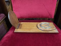 Oak & brass wooden bookslide Thumbnail 3