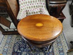 Edwardian mahogany work table Thumbnail 2