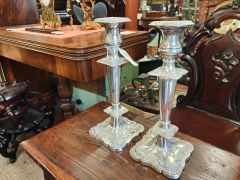 Pair of silver candlesticks Thumbnail 2