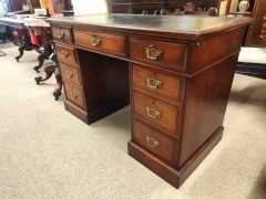 Mahogany leather top desk Thumbnail 3