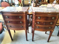 Pair of marble top pedestals Thumbnail 2