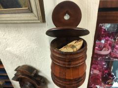 19th century wooden salt box Thumbnail 2