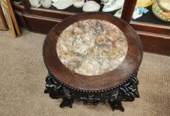 Chinese cherrywood plantstand with marble top Thumbnail 4
