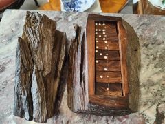 Old carved wooden dominoes set Thumbnail 3