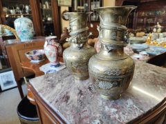 Pair of chinese brass vases  Thumbnail 2