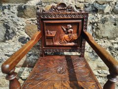 Carved oak high chair Thumbnail 2