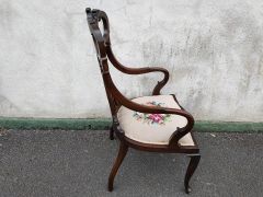 Edwardian mahogany armchair chair Thumbnail 3