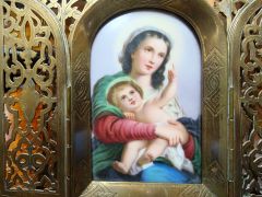 19th century gilt framed porcelain plaque Thumbnail 2