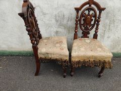 Pair of victorian walnut chairs Thumbnail 2