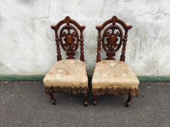 Pair of victorian walnut chairs Thumbnail 3