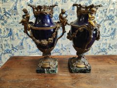 Pair of 19th century gilt mounted vases Thumbnail 3