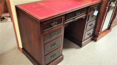 Mahogany leather top desk Thumbnail 2