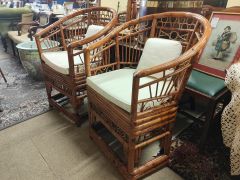 Pair of bamboo armchairs Thumbnail 2