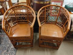 Pair of bamboo armchairs Thumbnail 3