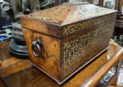 19th century rosewood tea caddy Thumbnail 3