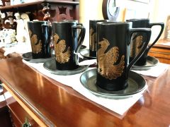 Set of six portmeiron pottery cups and saucers Thumbnail 2
