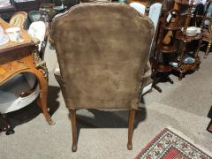 Walnut & leather armchair Thumbnail 4