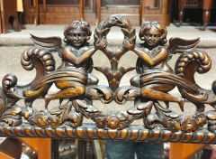 19th century carved walnut mirror  Thumbnail 3