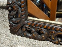 19th century carved walnut mirror  Thumbnail 4
