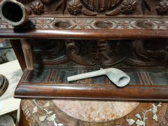 Chinese carved wooden pipe rack / stand Thumbnail 3
