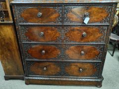 Victorian burr walnut chest of drawers Thumbnail 3