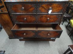 Victorian burr walnut chest of drawers Thumbnail 4