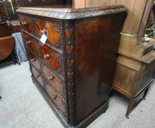 Victorian burr walnut chest of drawers Thumbnail 3