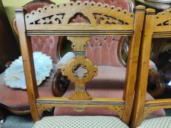 Pair of victorian oak armchairs Thumbnail 3