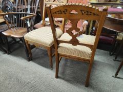 Pair of victorian oak armchairs Thumbnail 4