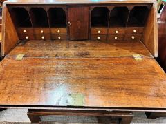 19th century carved oak bureau with gilt metal handles Thumbnail 3