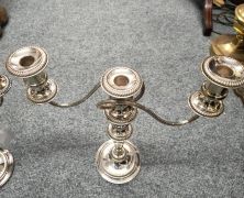 Pair of silver plated candelabra Thumbnail 2
