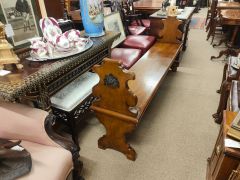 Victorian oak bench Thumbnail 3