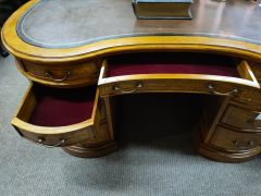 Walnut leather top desk Thumbnail 4