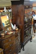 19th century mahogany chest raised on base and ball & claw feet Thumbnail 3
