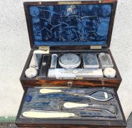 Victorian gentlemans coromandel  travelling box with silver mounts Thumbnail 2