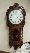 19th century oak cased fusse wall clock Thumbnail 1
