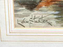 Gilt framed watercolour signed L. van Straaten  Thumbnail 4
