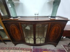 Mahogany inlaid cabinet with brass gallery Thumbnail 4