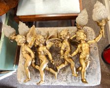 Set of gilt cherub lamps  Thumbnail 6