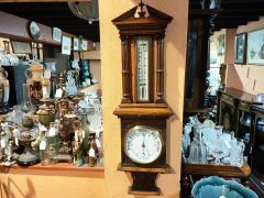Edwardian oak cased barometer Thumbnail 4