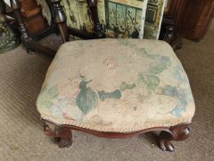 Victorian mahogany foor stool Thumbnail 3