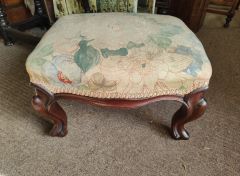Victorian mahogany foor stool Thumbnail 4
