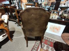 Walnut & leather armchair Thumbnail 3