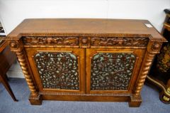Victorian Burr-walnut cabinet Thumbnail 6