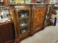 Victorian burr-walnut credenza with inlay Thumbnail 3
