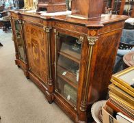 Victorian burr-walnut credenza with inlay Thumbnail 4
