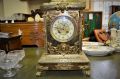 Victorian brass clock Thumbnail 2